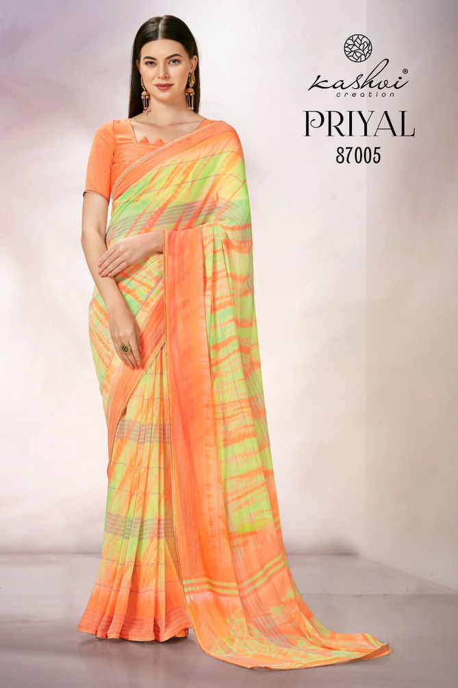 Kashvi Priyal By Lt Fabric Georgette Sarees Catalog